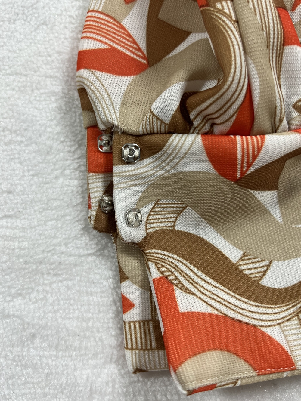 Leslie Fay Beige, Tan and Orange Geometric Mini Dress - Picture 5 of 7